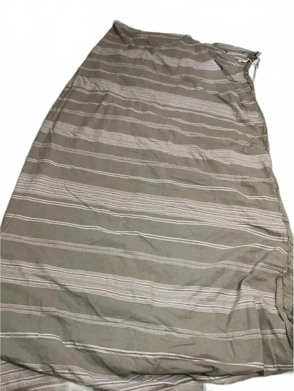 Threshold Olive Green Striped Cotton Duvet Cover Set Full/Queen